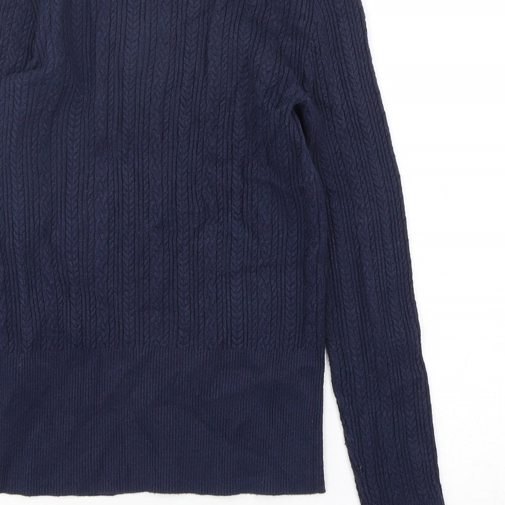 Marks and Spencer Womens Blue Round Neck  Viscose Pullover Jumper Size 6