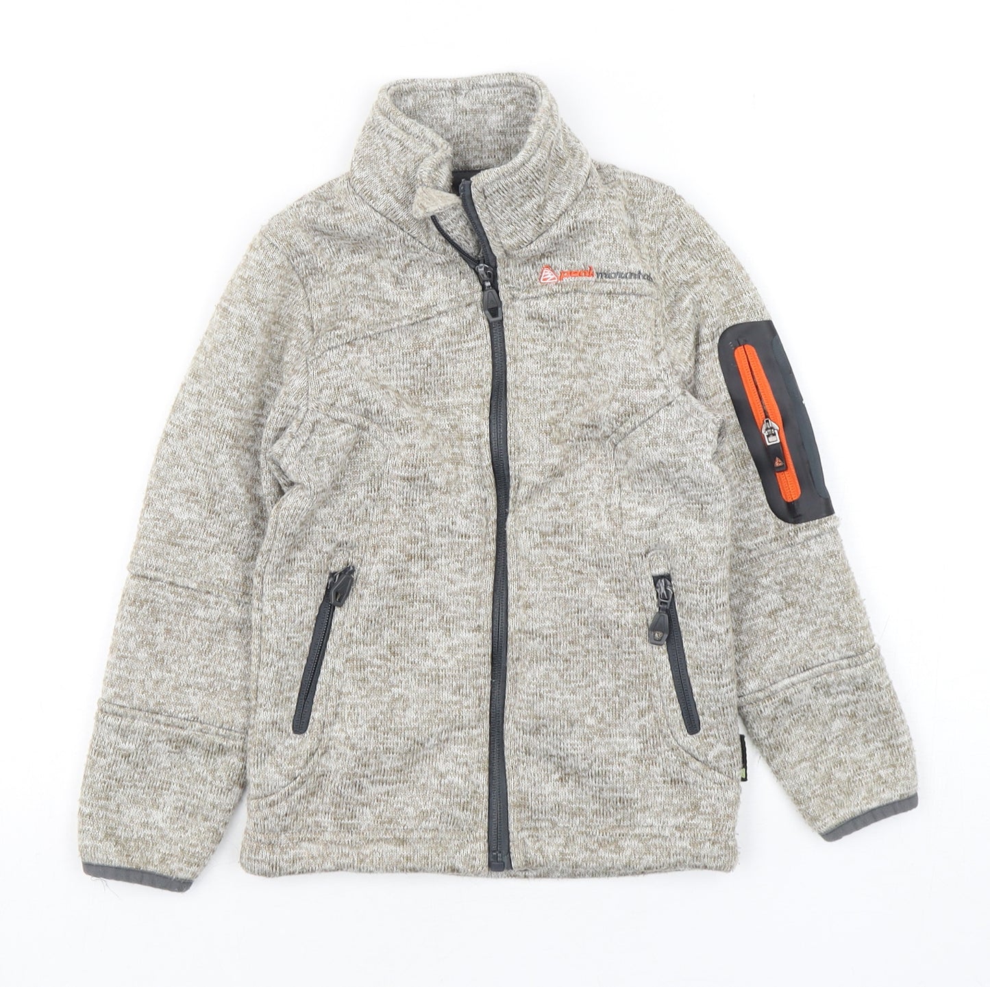 peak mountain Boys Beige  Polyester Full Zip Sweatshirt Size 6 Years  Zip