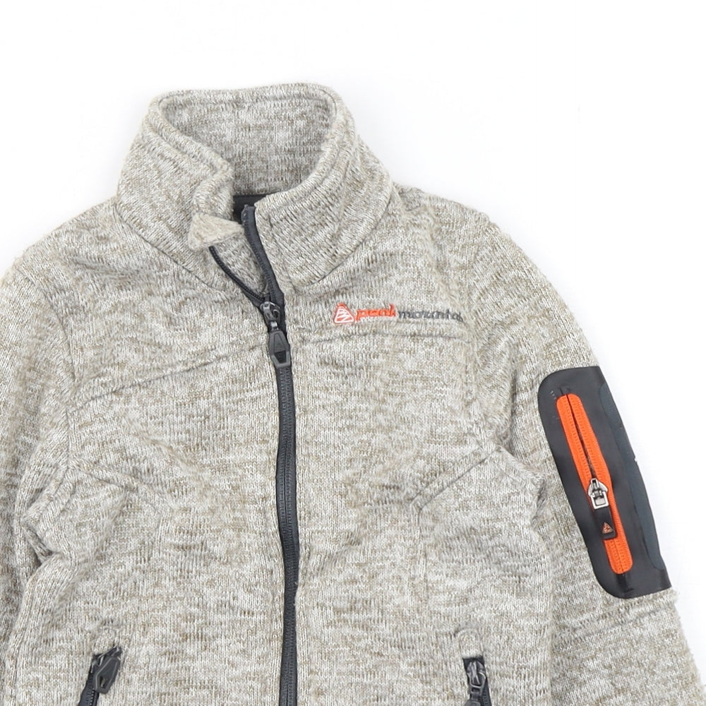 peak mountain Boys Beige  Polyester Full Zip Sweatshirt Size 6 Years  Zip