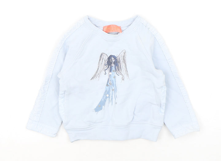 Preworn Girls Blue  Cotton Pullover Sweatshirt Size 2 Years  Pullover