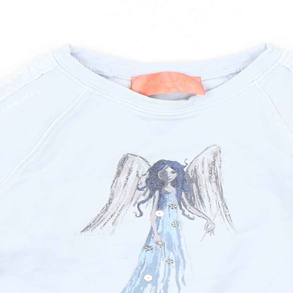 Preworn Girls Blue  Cotton Pullover Sweatshirt Size 2 Years  Pullover