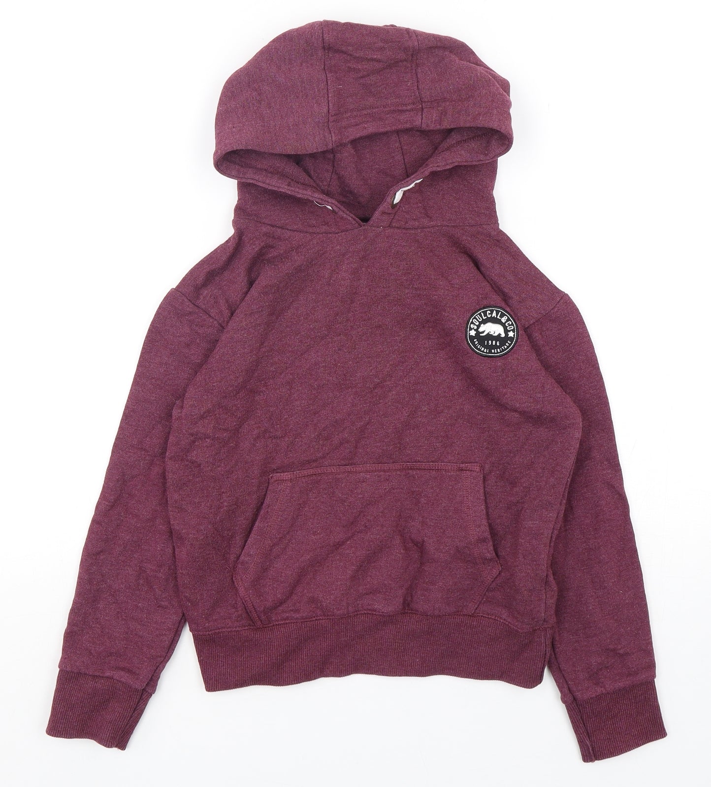 SoulCal&Co Boys Purple  Cotton Pullover Hoodie Size 9-10 Years