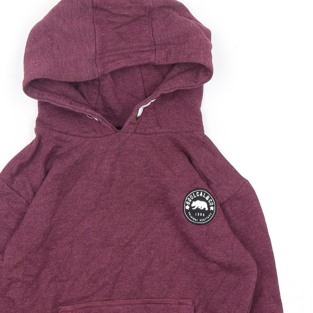 SoulCal&Co Boys Purple  Cotton Pullover Hoodie Size 9-10 Years