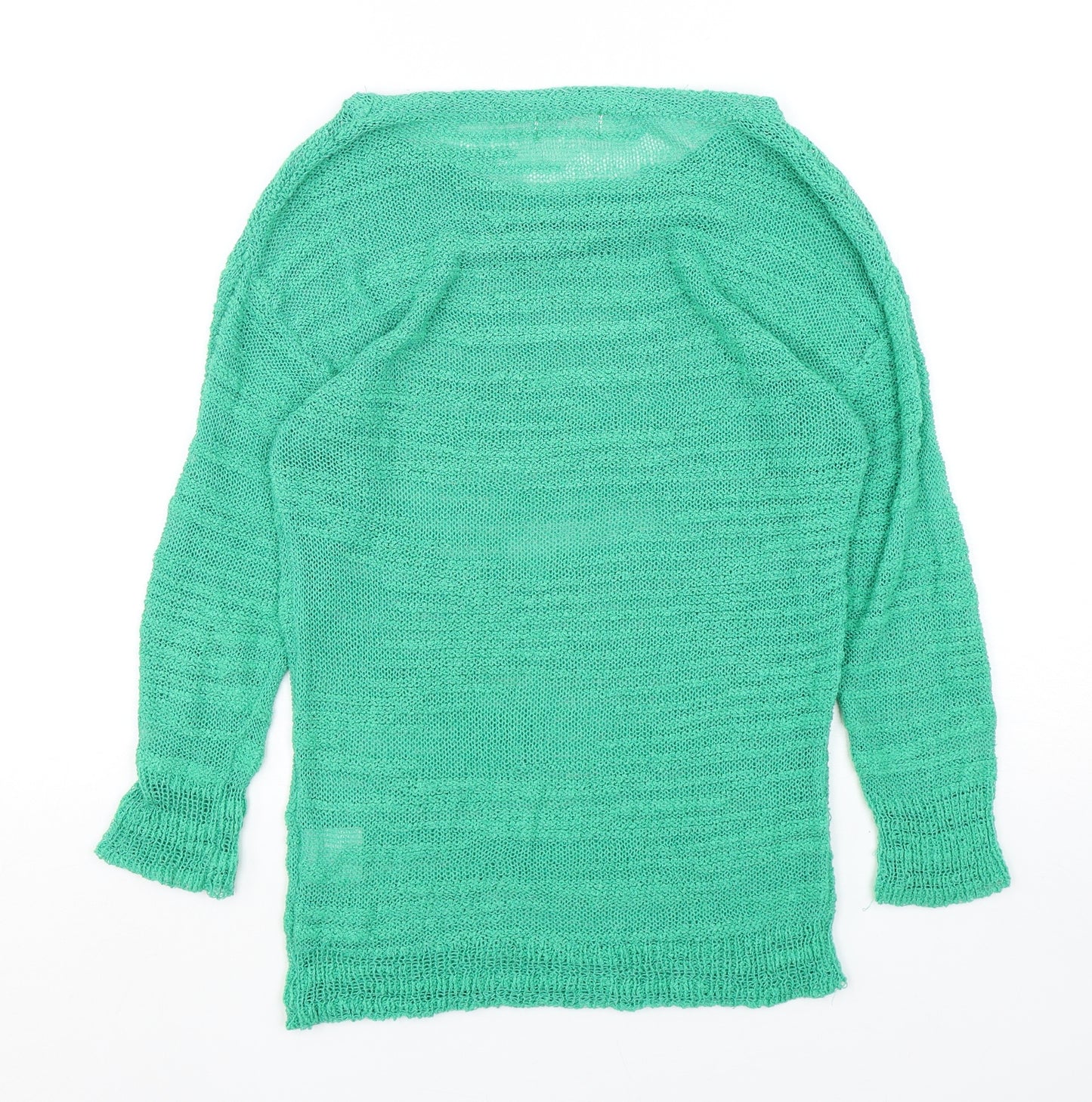 Paramour Womens Green Round Neck  Acrylic Pullover Jumper Size S