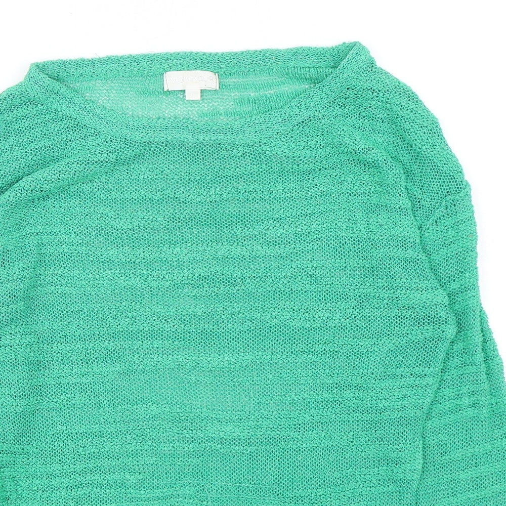 Paramour Womens Green Round Neck  Acrylic Pullover Jumper Size S