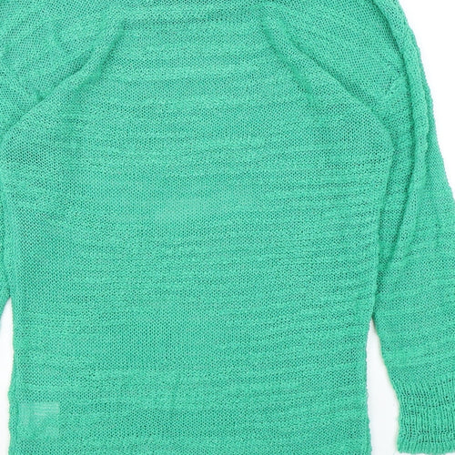 Paramour Womens Green Round Neck  Acrylic Pullover Jumper Size S