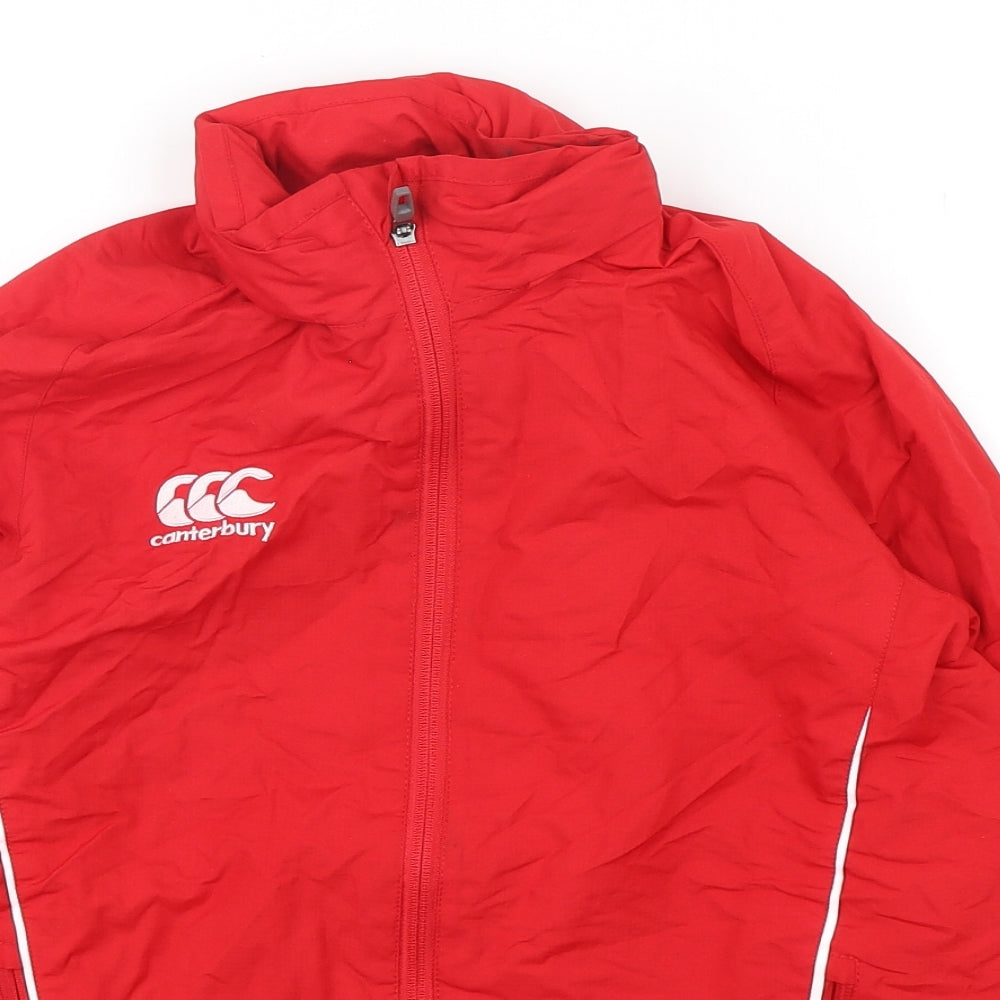 Canterbury Boys Red   Windbreaker Coat Size 10 Years