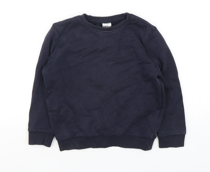 F&F Boys Blue  Cotton Pullover Sweatshirt Size 4-5 Years