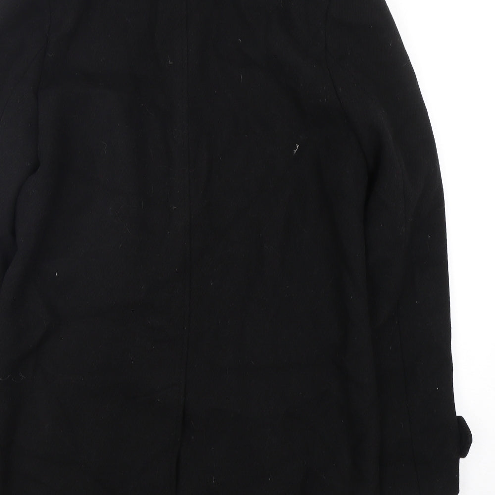 UnBias Mens Black   Overcoat Coat Size S
