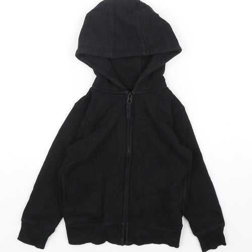 Matalan  Boys Black  Cotton Full Zip Hoodie Size 5 Years