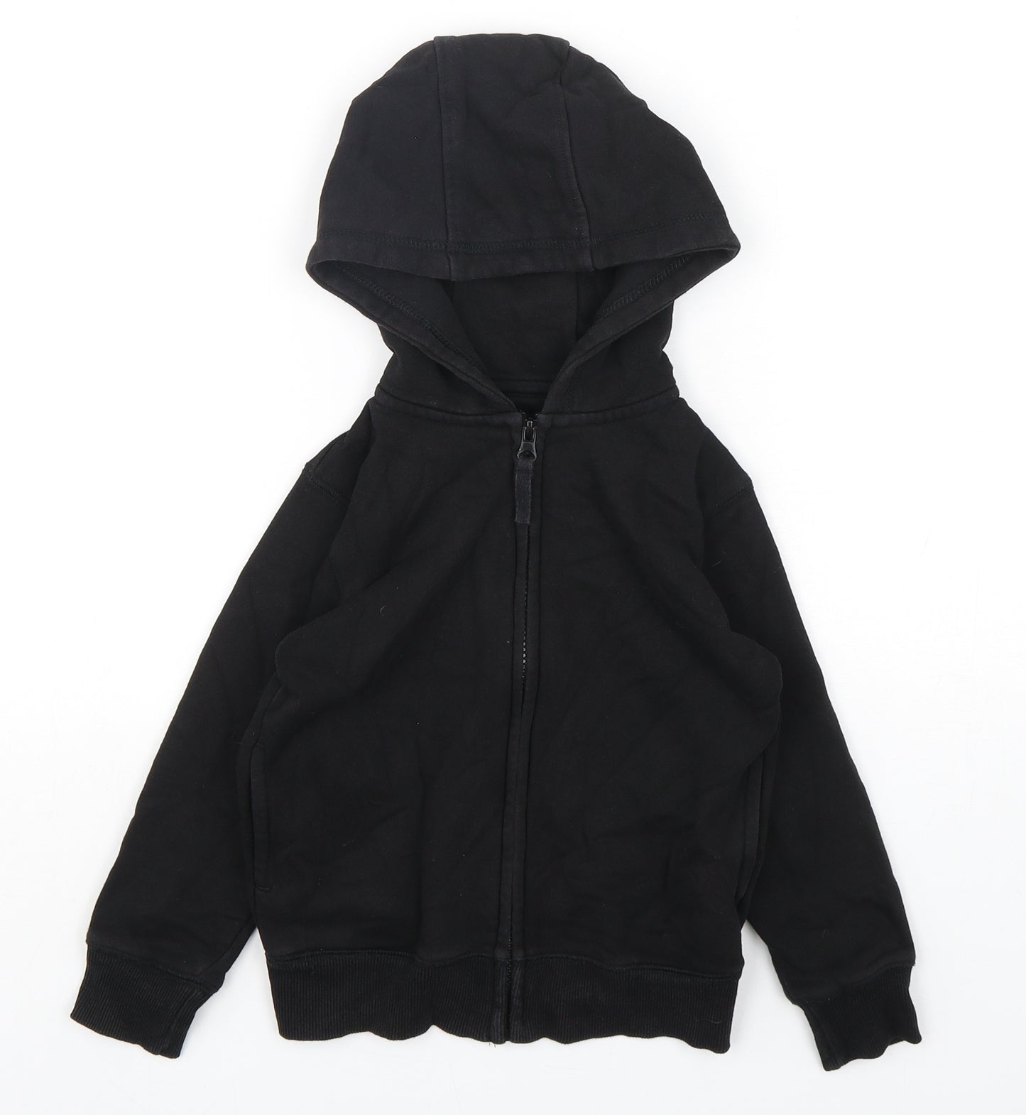 Matalan  Boys Black  Cotton Full Zip Hoodie Size 5 Years