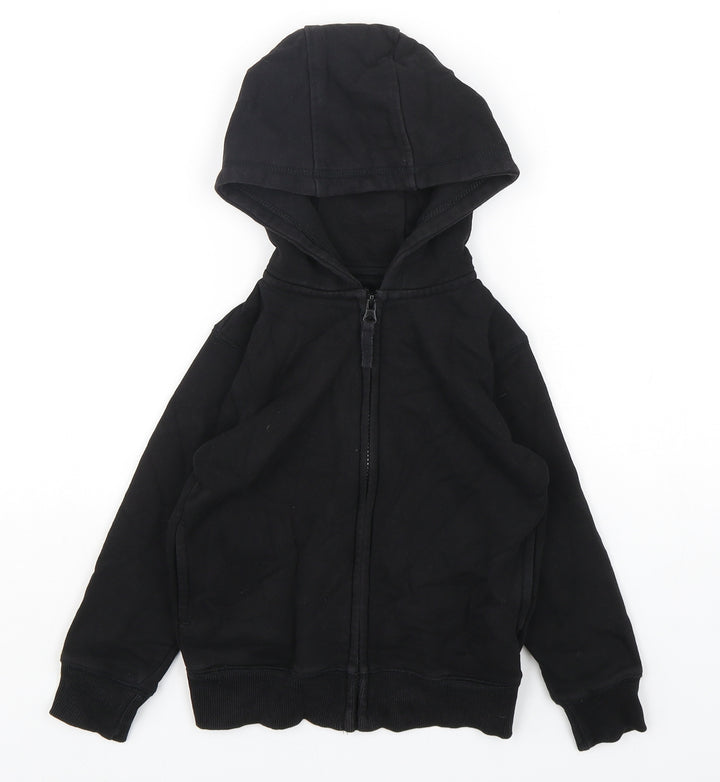 Matalan  Boys Black  Cotton Full Zip Hoodie Size 5 Years