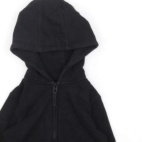 Matalan  Boys Black  Cotton Full Zip Hoodie Size 5 Years
