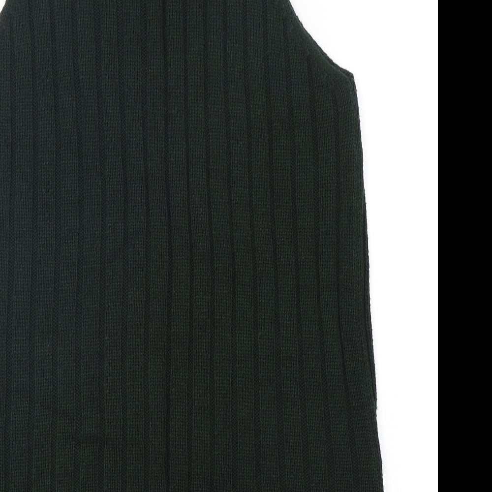 TU Womens Green Mock Neck  Acrylic Vest Jumper Size 16