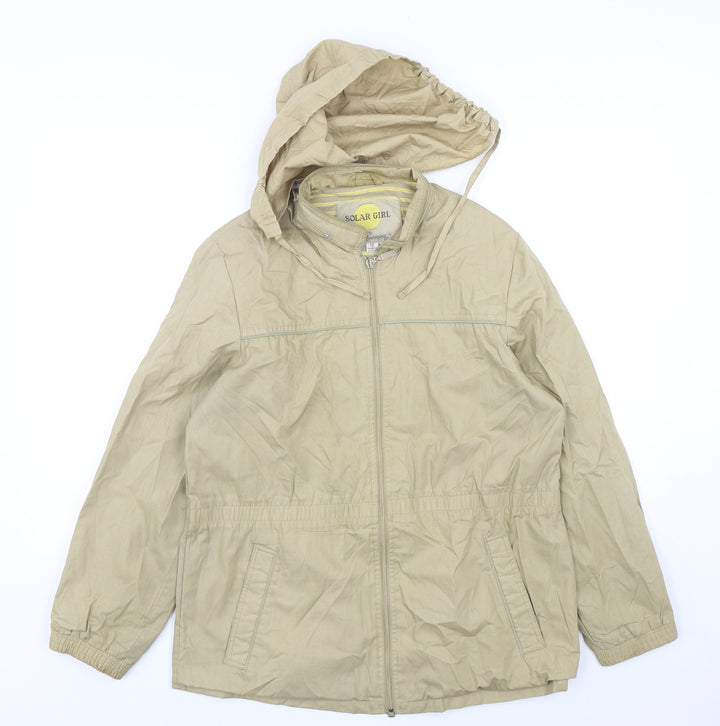 Solar Girl Womens Beige   Parka Coat Size 12