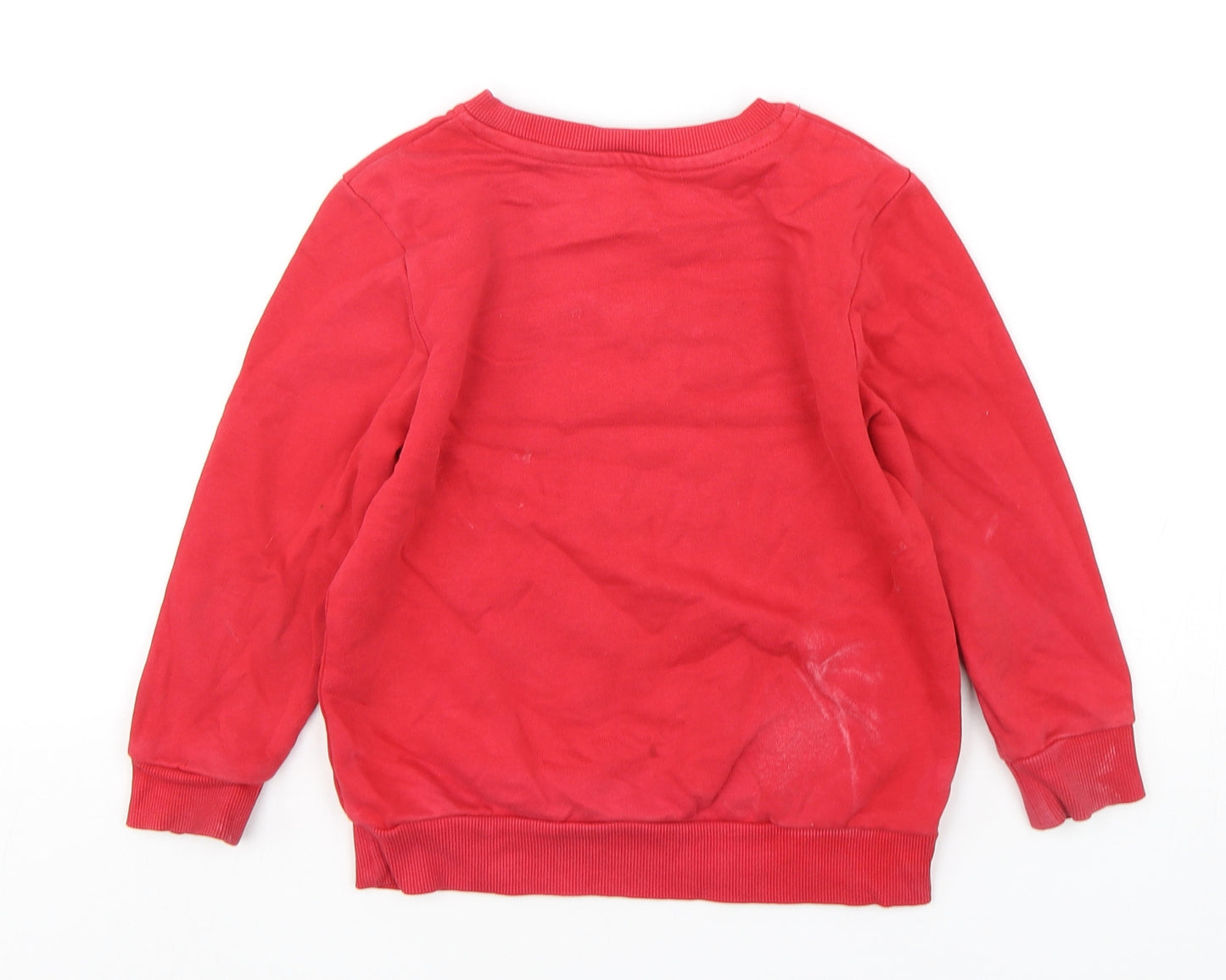 George Boys Red  Cotton Pullover Sweatshirt Size 5-6 Years  Pullover - Digger