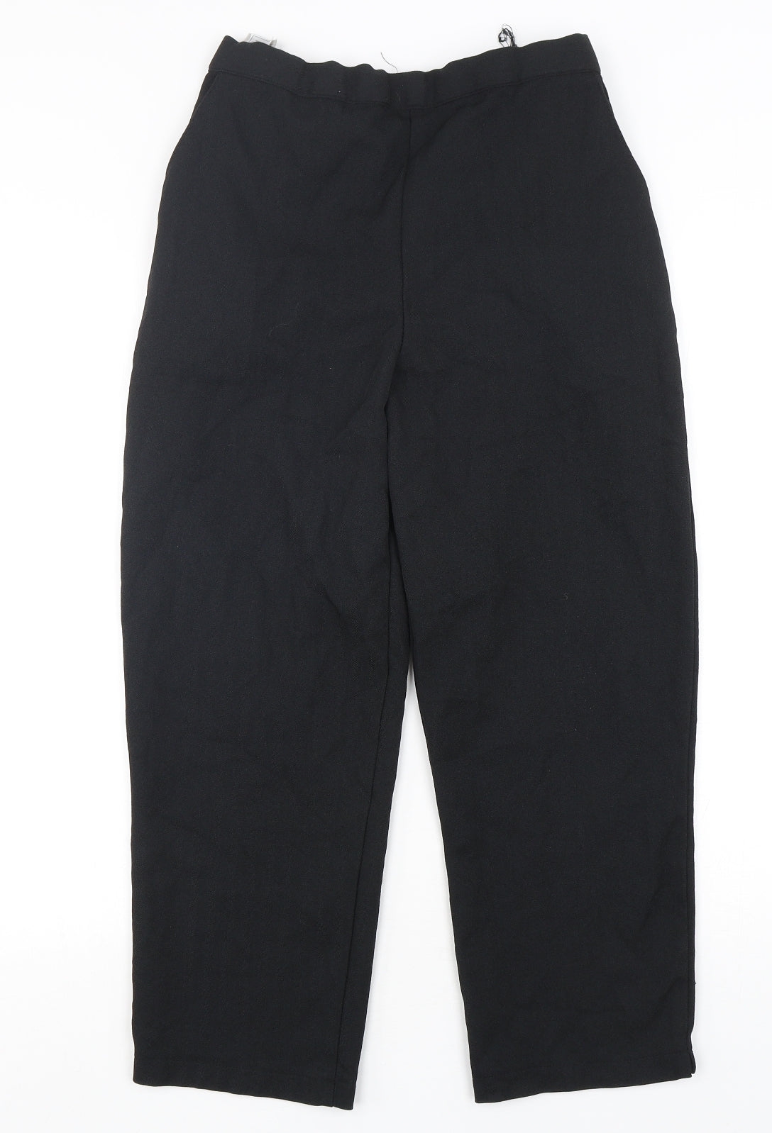 Emma Collction Womens Black  Polyester Cropped Trousers Size 14 L26 in Regular