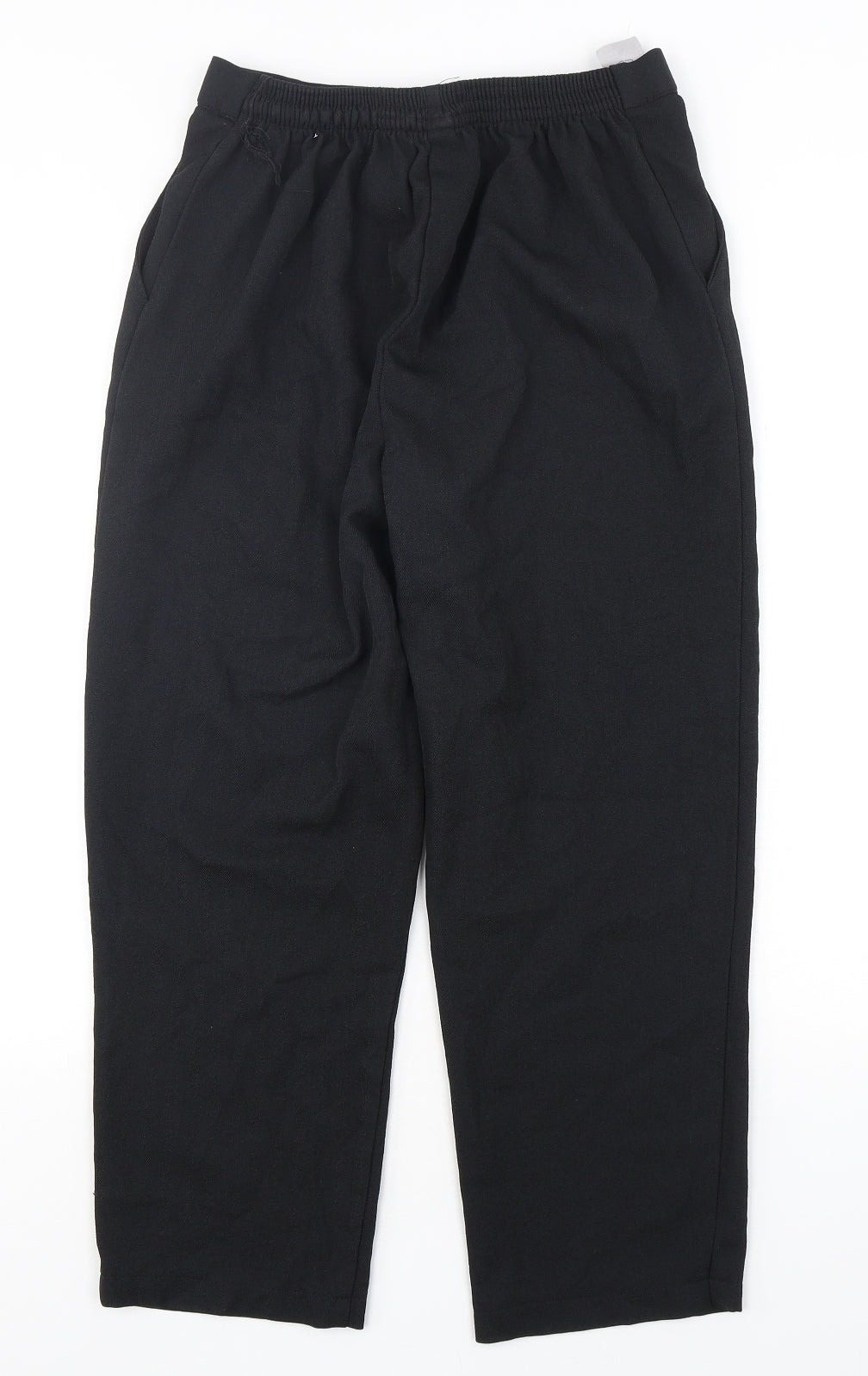 Emma Collction Womens Black  Polyester Cropped Trousers Size 14 L26 in Regular