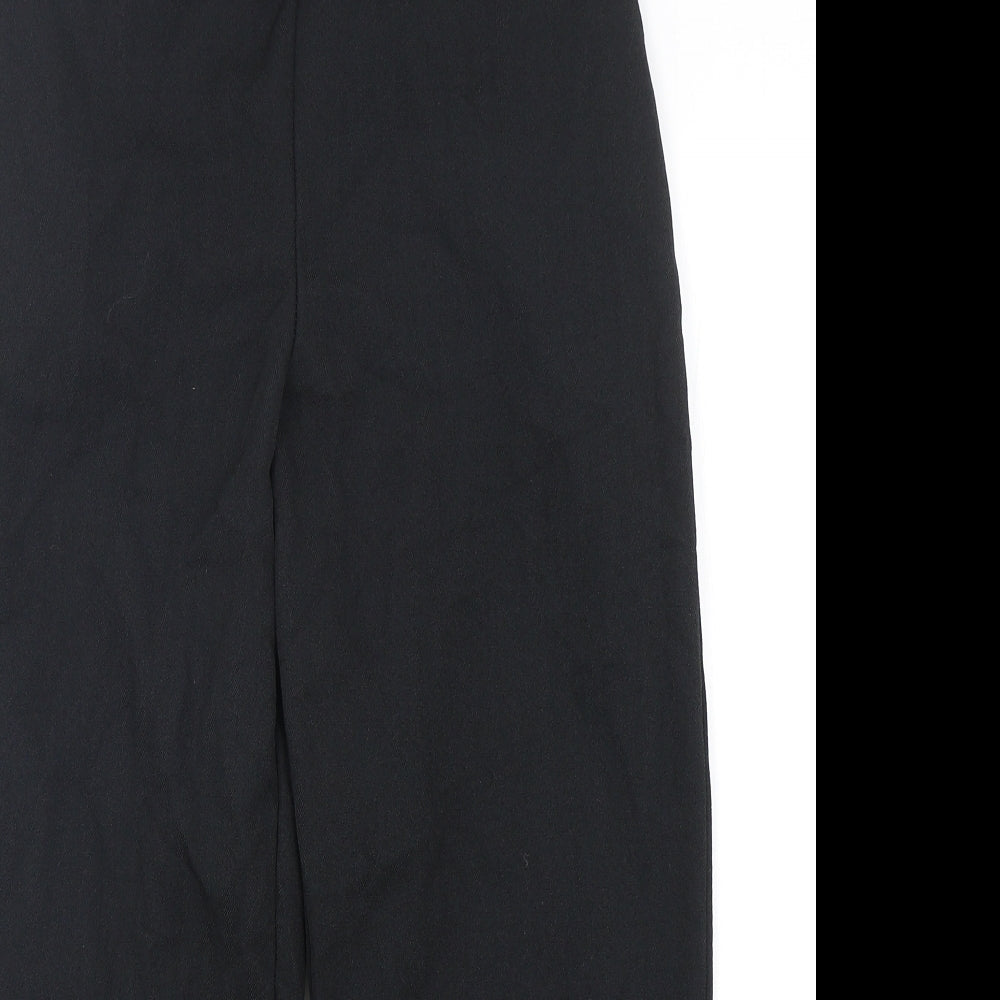 Emma Collction Womens Black  Polyester Cropped Trousers Size 14 L26 in Regular