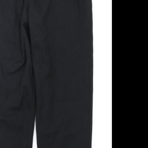 Emma Collction Womens Black  Polyester Cropped Trousers Size 14 L26 in Regular