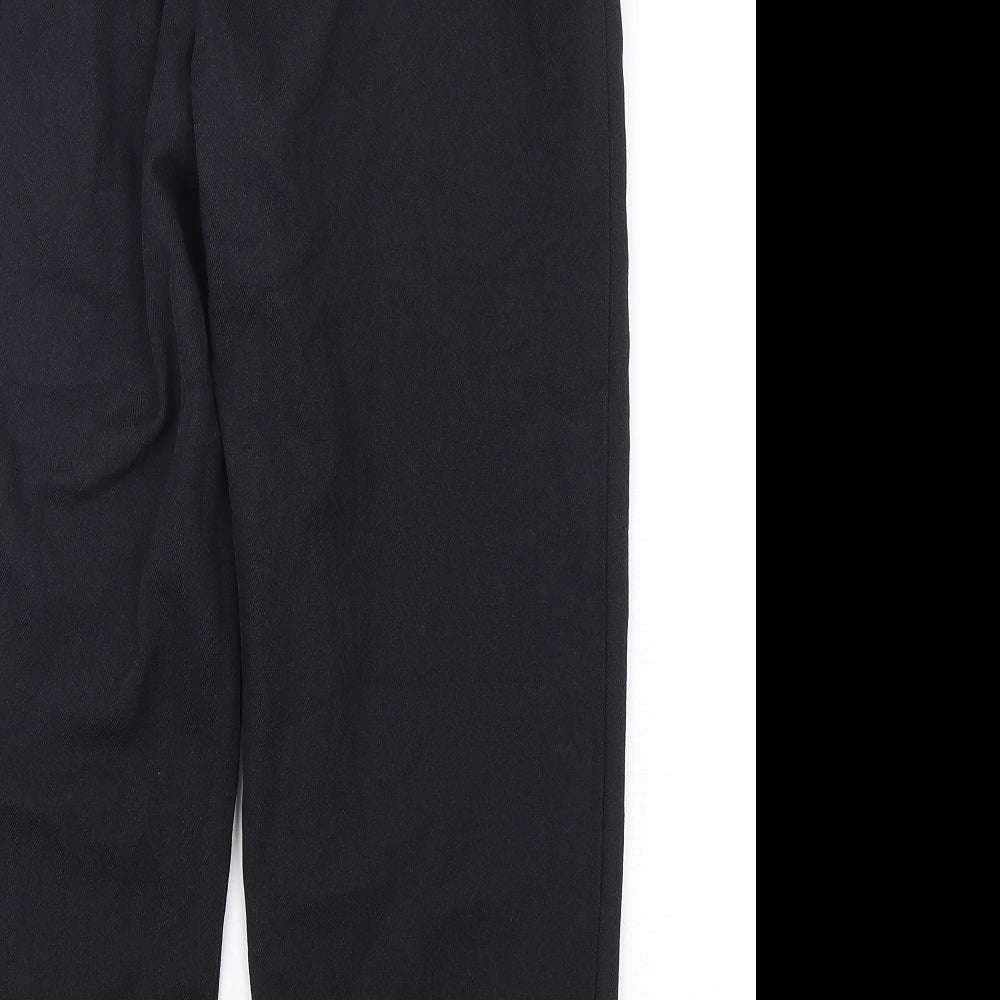 Emma Collction Womens Black  Polyester Cropped Trousers Size 14 L26 in Regular