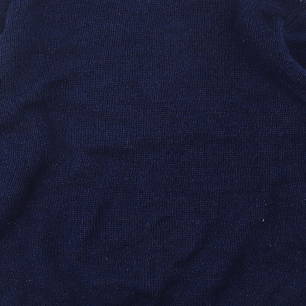 Holmewood Womens Blue Round Neck  Acrylic Pullover Jumper Size 14