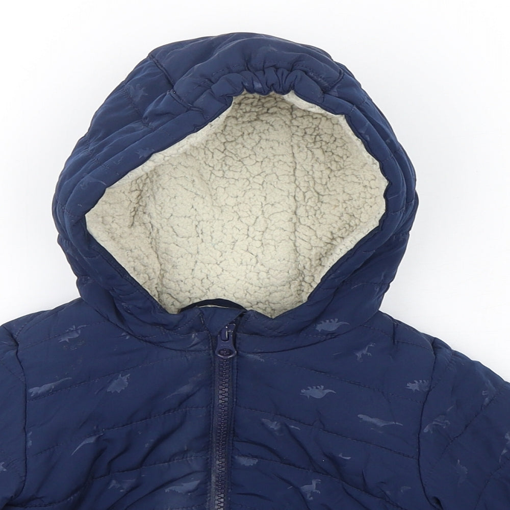 Gap Boys Blue Geometric  Puffer Jacket Coat Size 12-18 Months