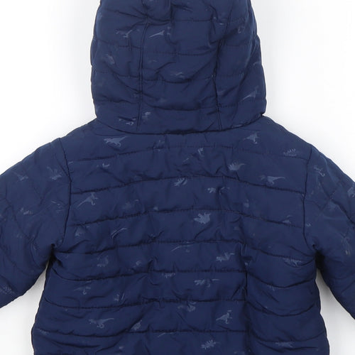 Gap Boys Blue Geometric  Puffer Jacket Coat Size 12-18 Months