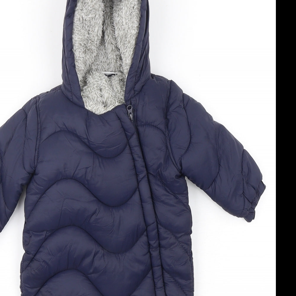 F&F Boys Blue   Rain Coat Snowsuit Size 3-6 Months