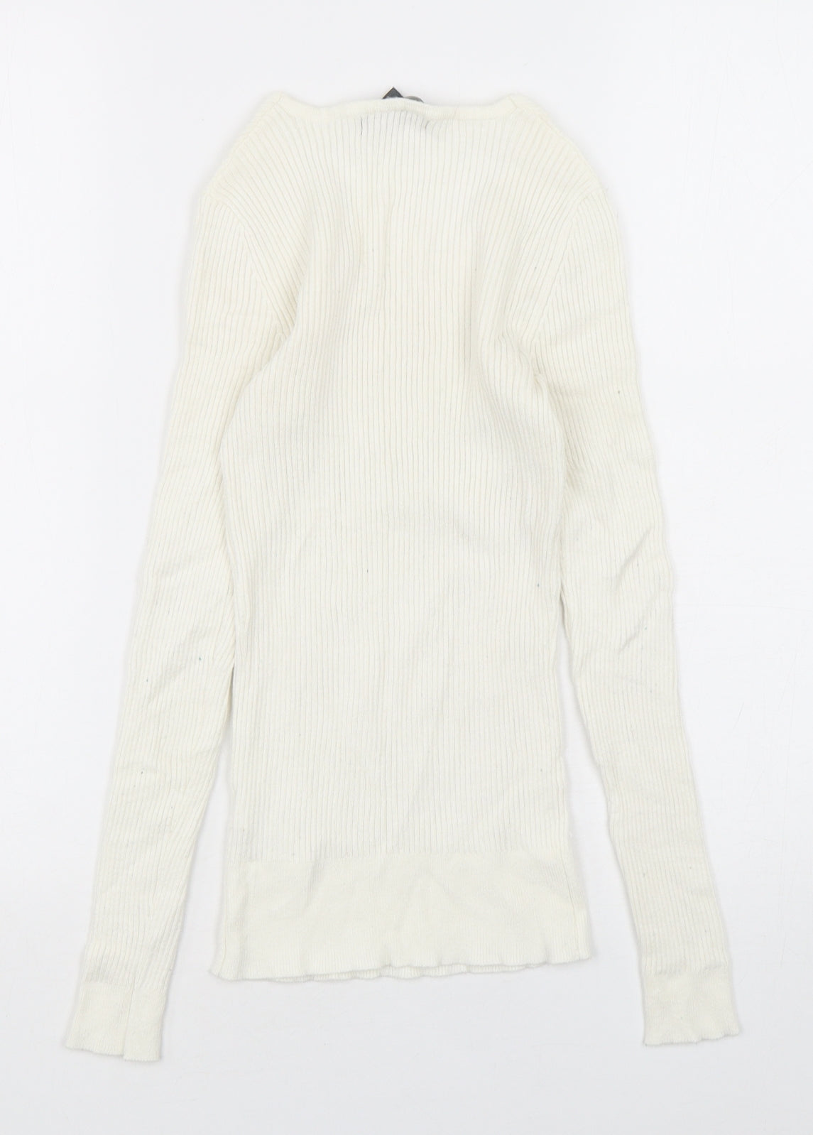 Primark  Womens White V-Neck  Viscose Pullover Jumper Size 6