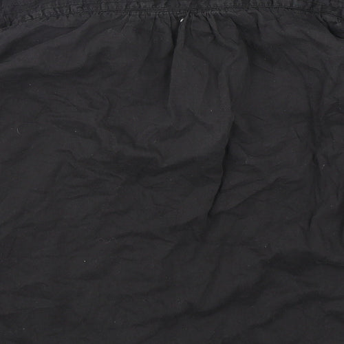 Fatface Womens Black  Cotton Basic Blouse Size 12 V-Neck