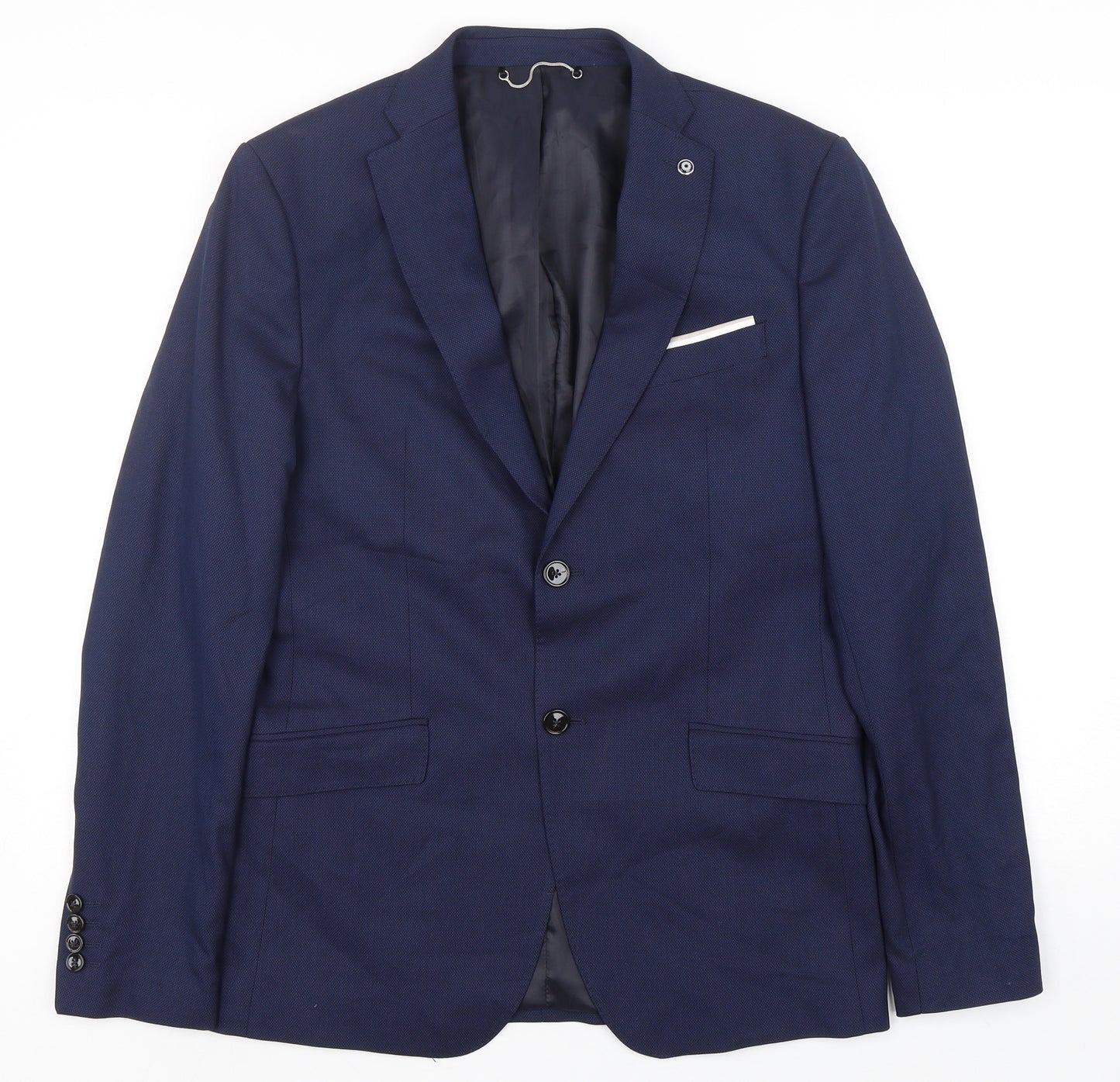 Zara Mens Blue  Polyester Jacket Suit Jacket