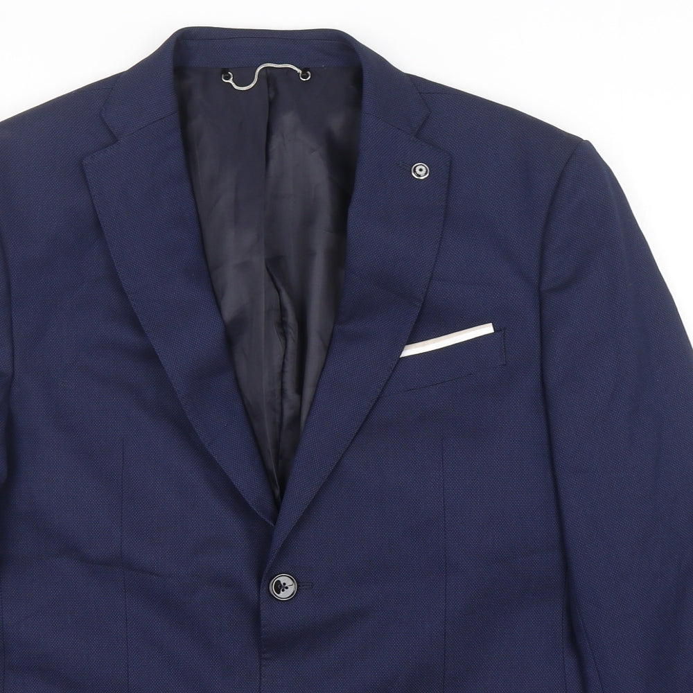 Zara Mens Blue  Polyester Jacket Suit Jacket