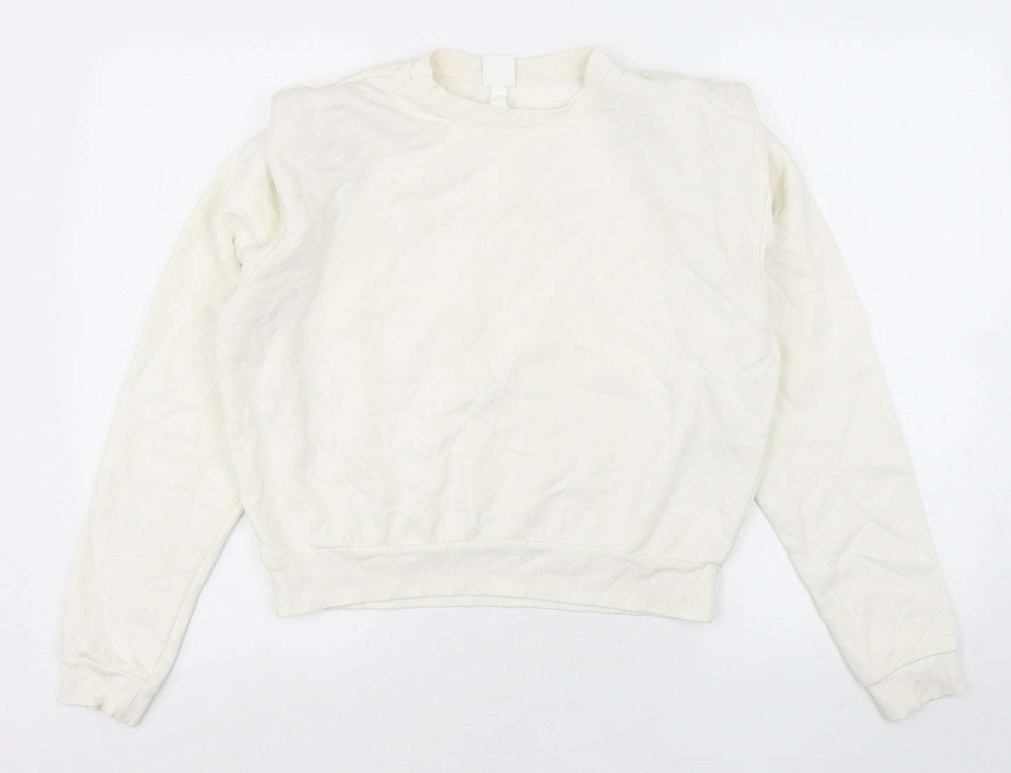 H&M Womens White  Cotton Pullover Sweatshirt Size XS  Pullover