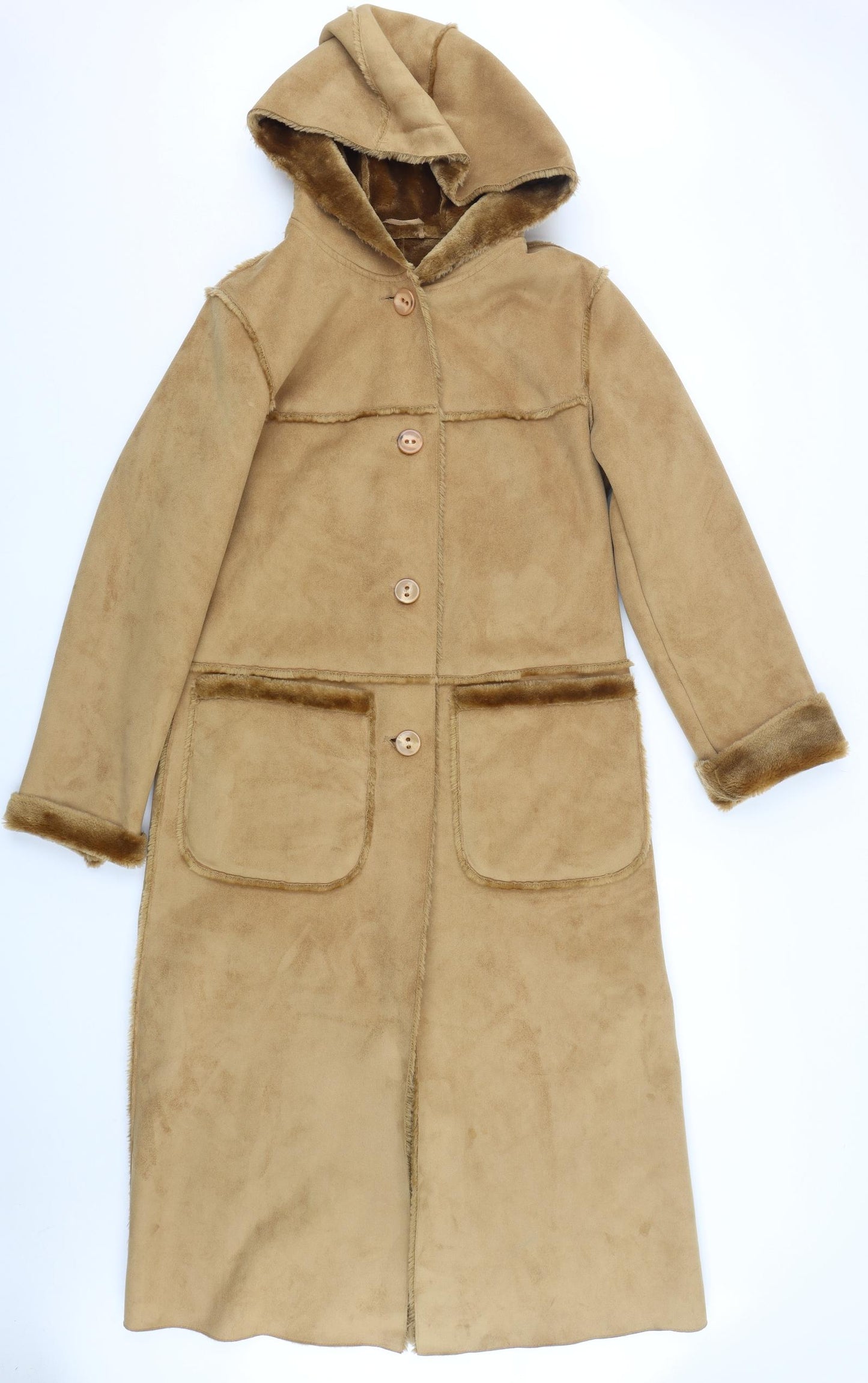Preworn Womens Beige   Overcoat Coat Size 12
