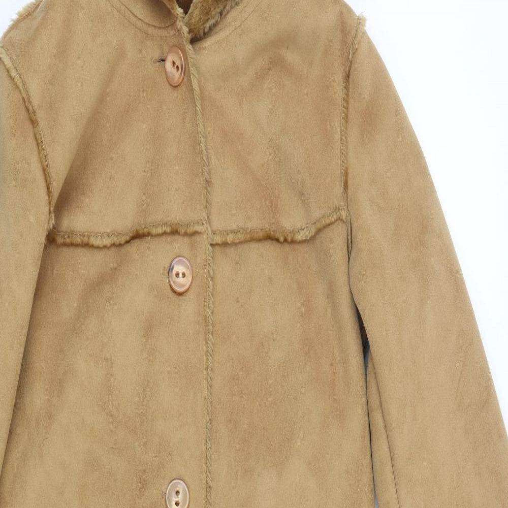 Preworn Womens Beige   Overcoat Coat Size 12