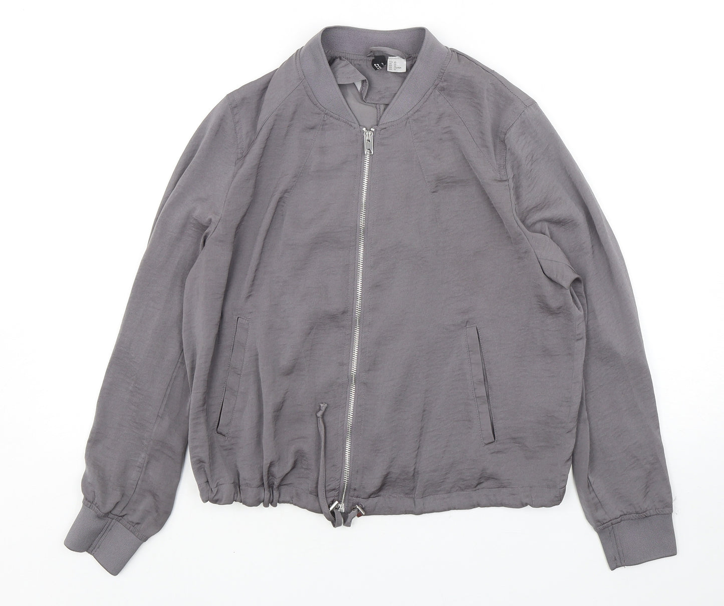 H&M Womens Grey   Bomber Jacket Jacket Size 12