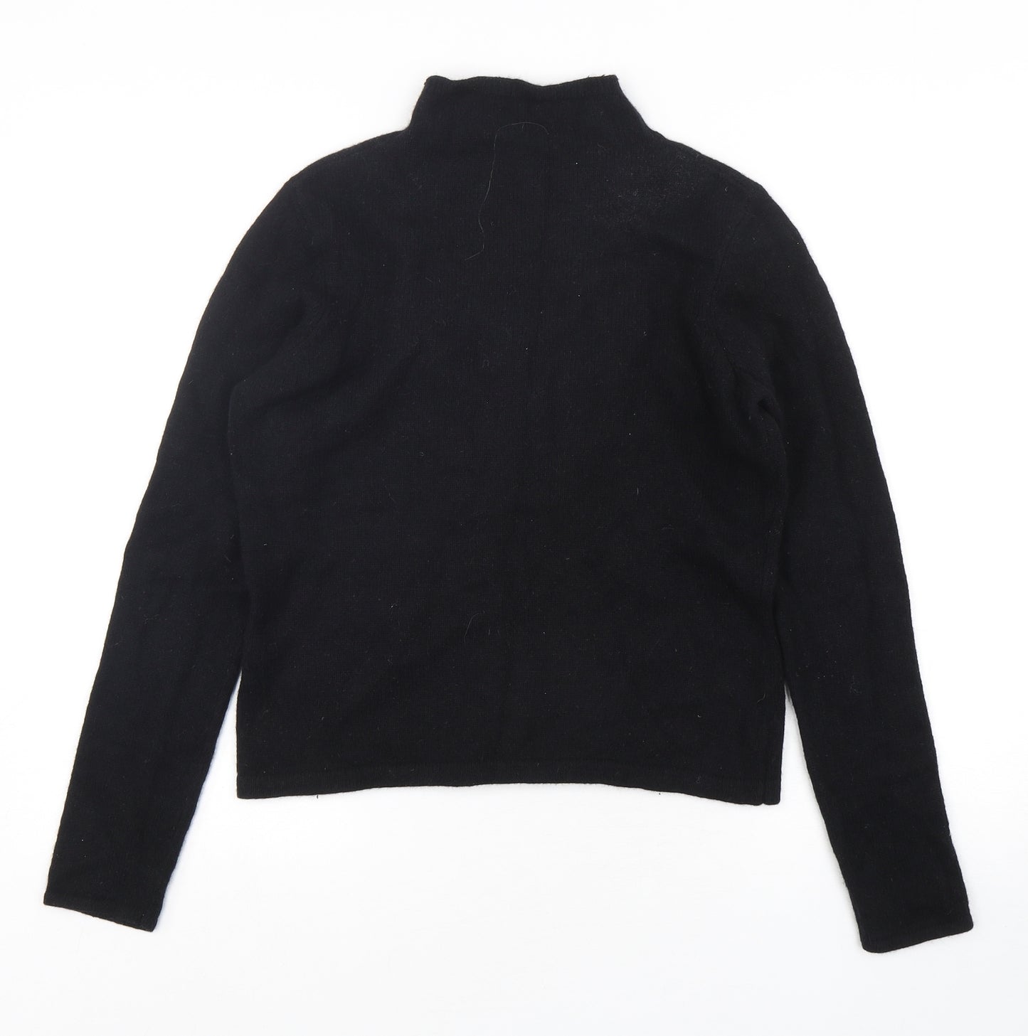 Antoni + Anlison  Womens Black Mock Neck  Wool Pullover Jumper Size M   - Dog