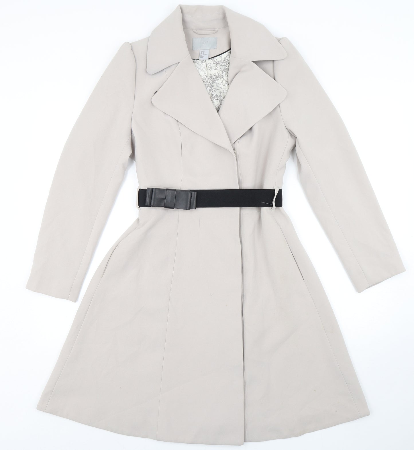 H&M Womens Beige   Overcoat Coat Size 10