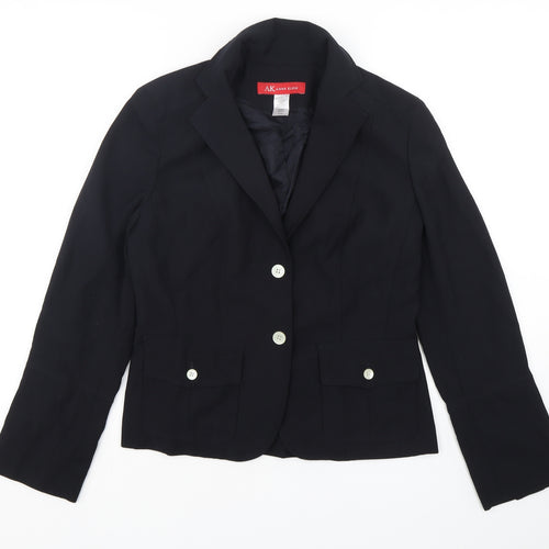 Anne Klein  Womens Black  Polyester Jacket Blazer Size 8