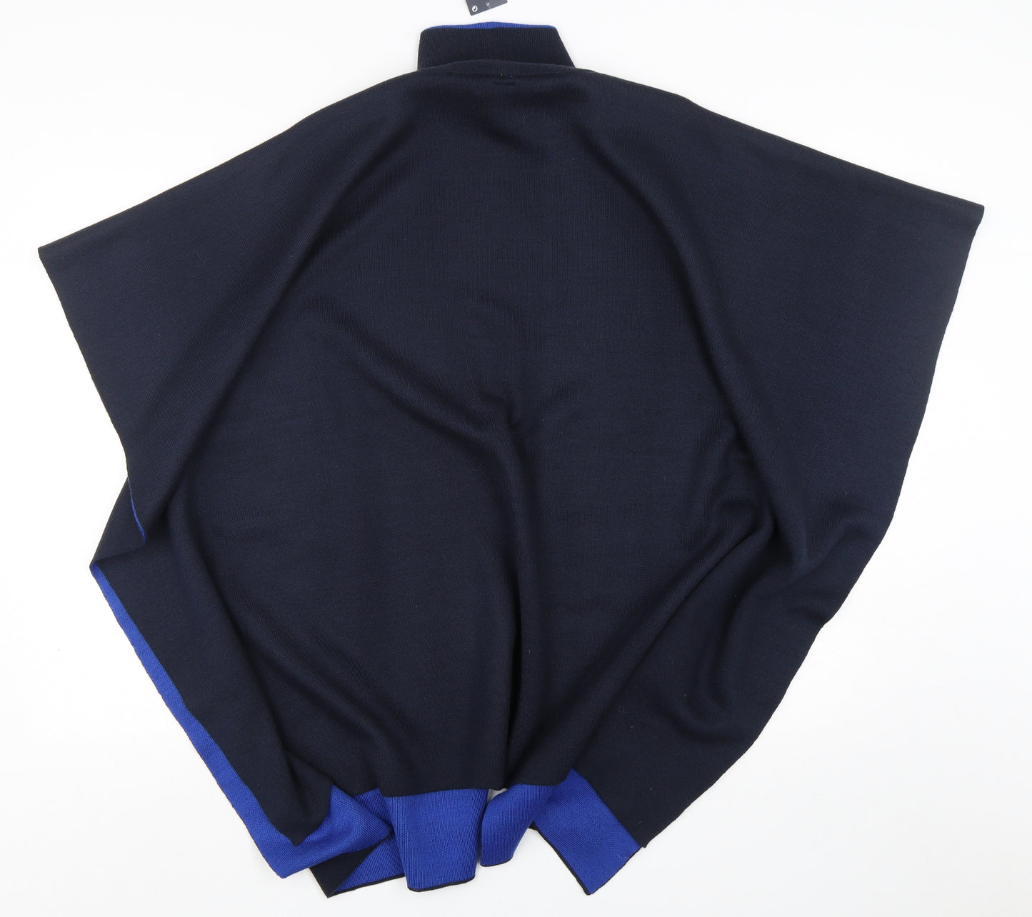 Marks and Spencer Womens Blue Mock Neck  Acrylic Cape Jumper One Size