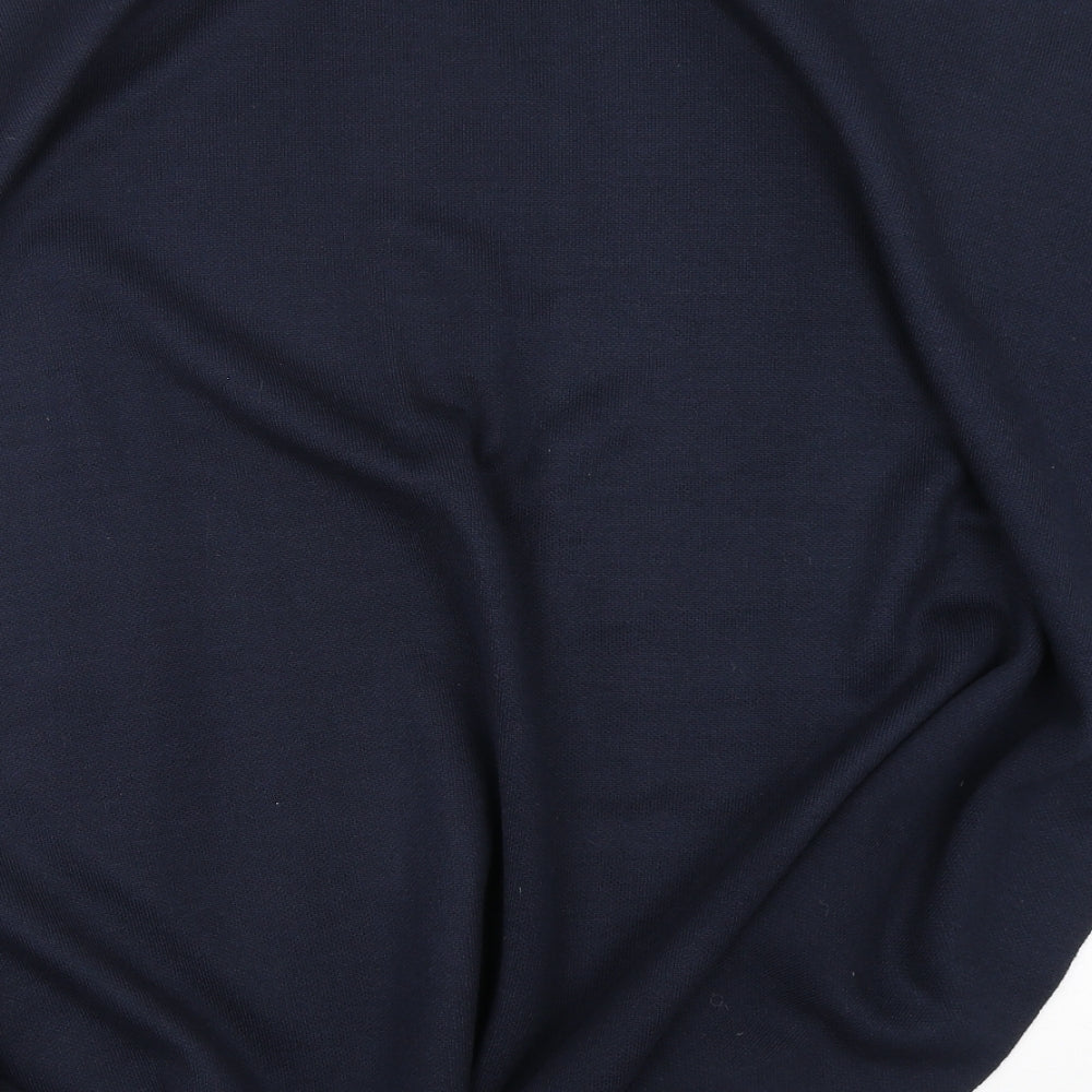 Marks and Spencer Womens Blue Mock Neck  Acrylic Cape Jumper One Size