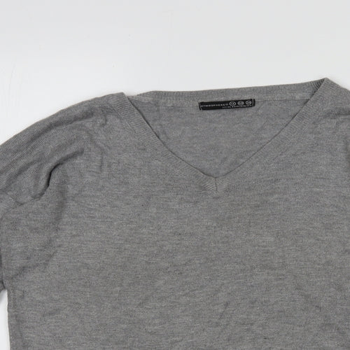 Primark Womens Grey Round Neck  Viscose Pullover Jumper Size 12
