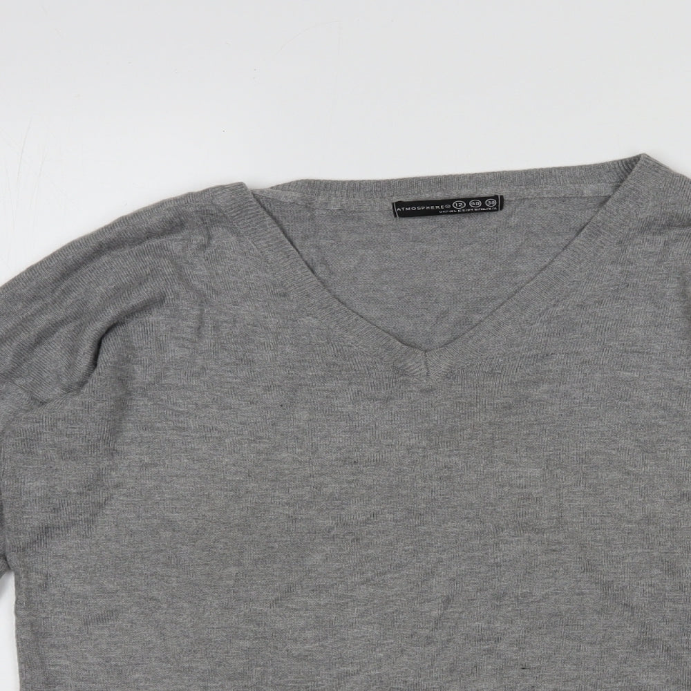 Primark Womens Grey Round Neck  Viscose Pullover Jumper Size 12