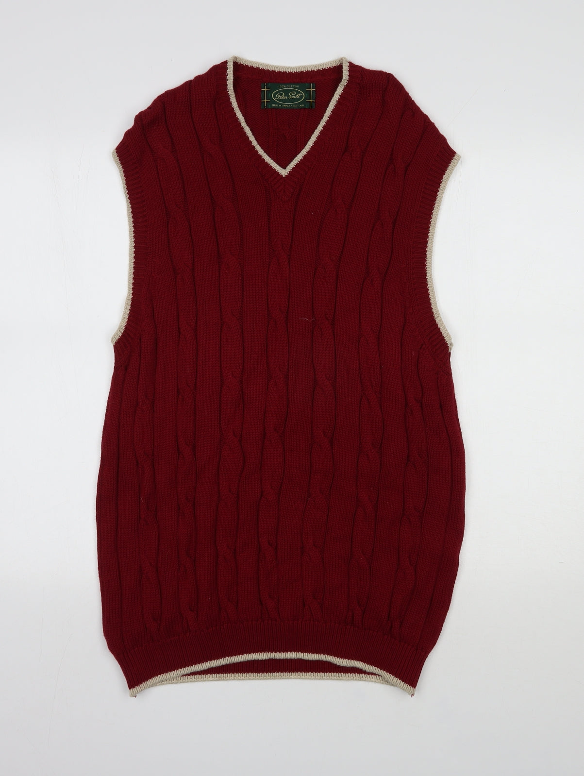 Peter Scott Mens Red  Cotton Vest Sweatshirt Size L