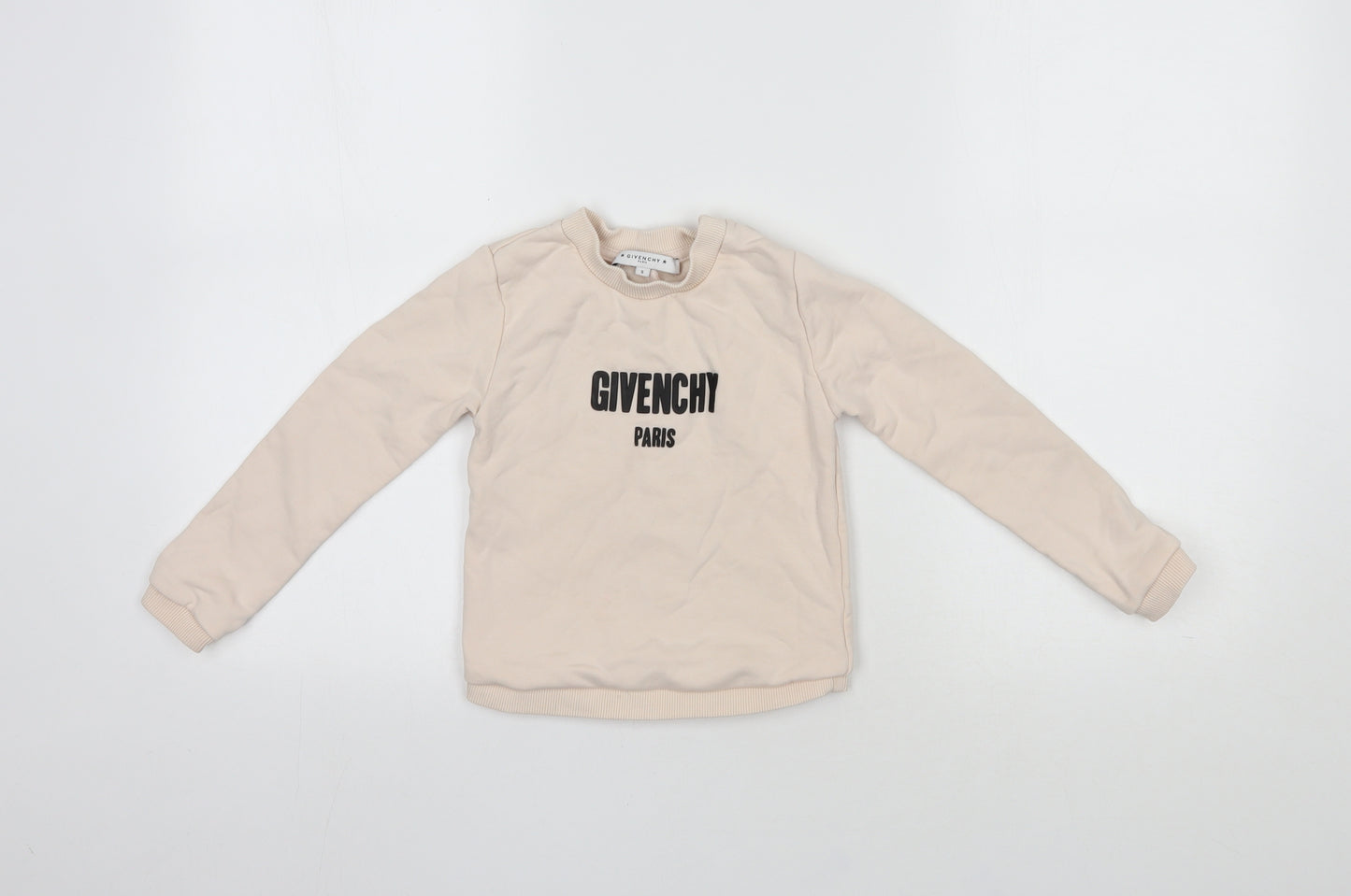 Givenchy paris  Girls Beige  Cotton Pullover Sweatshirt Size 5 Years  Pullover