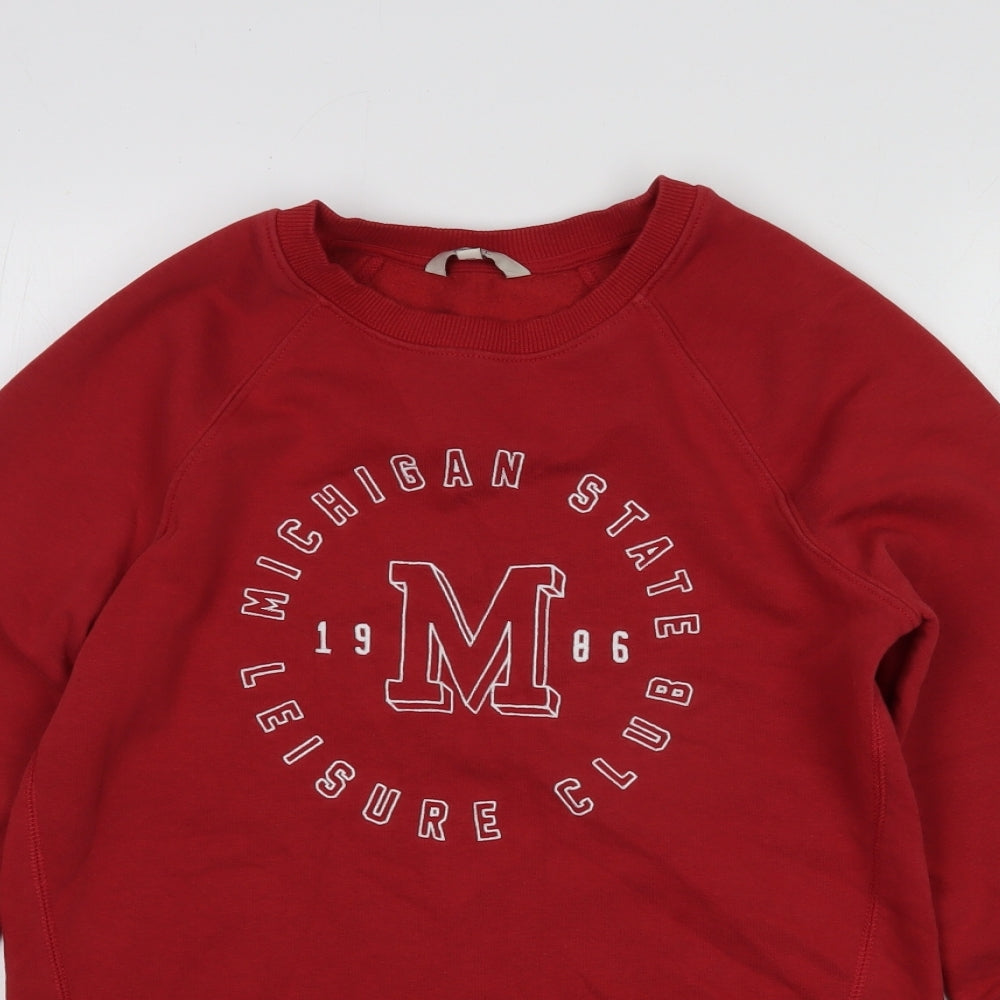 NEXT Mens Red  Cotton Pullover Sweatshirt Size XS