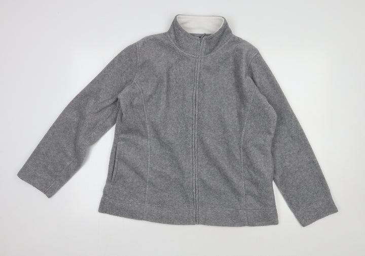 Isle Womens Grey  100% Polyester Full Zip Sweatshirt Size L  Zip