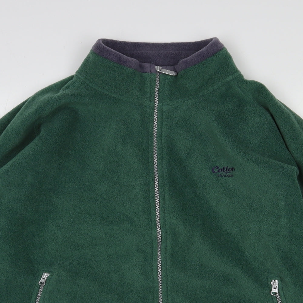 Cotton Traders Mens Green  Polyester Full Zip Sweatshirt Size L