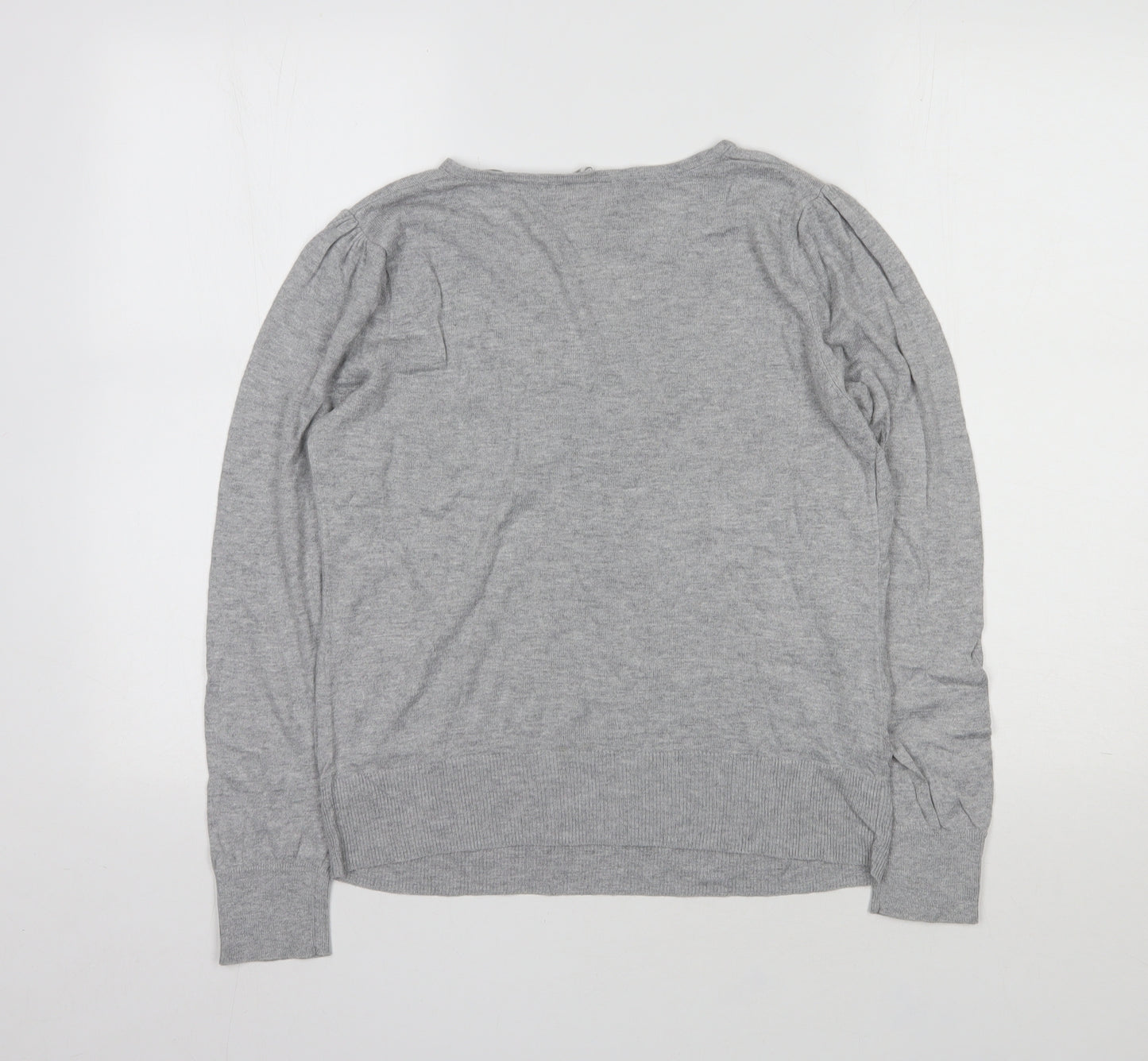TU Womens Grey  Viscose Pullover Sweatshirt Size 14  Button